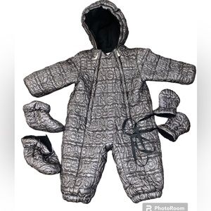 Versace snow suit with booties & mittens